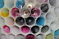 Focus Press: ink canisters ready for recycling