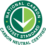 Carbon neutral certification logo under NCOS (National Carbon Offset Standard).
