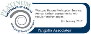Westpac Rescue Helicopter Service Sustainability Badge: carbon footprints & energy audits (image: badge)