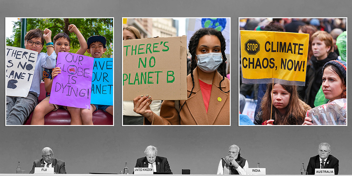 Photo of leaders and activists: COP26, Glasgow