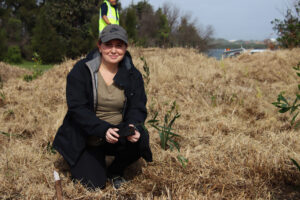 photo: Pangolin Associates Senior Consultant, Lauren Jensen: reforesting with Greenfleet – a team engagement day.